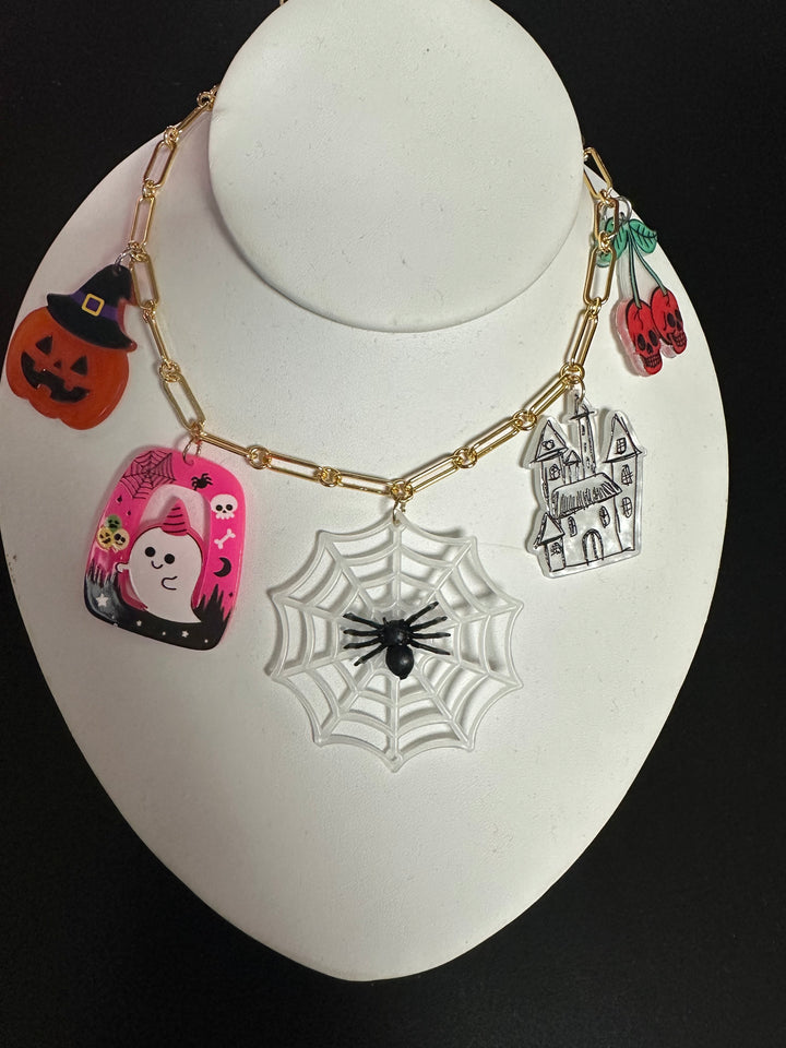 Acrylic Halloween Charm Necklace