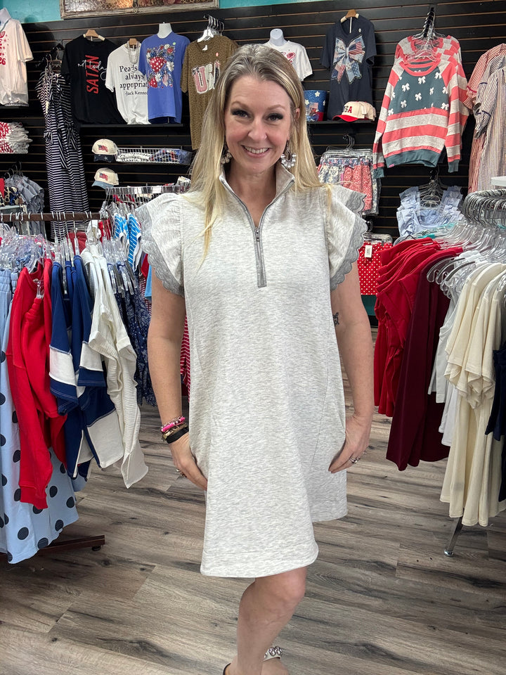 Umgee Heather Ruffle Sleeve Knit Dress