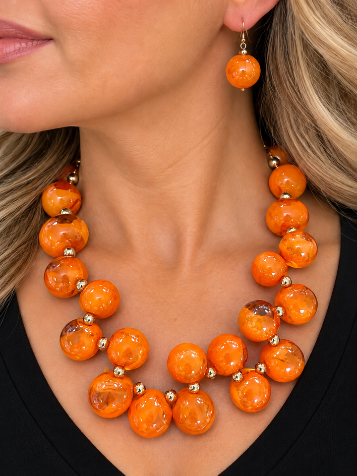 Amanda’s Big Ball Necklace & Earrings set