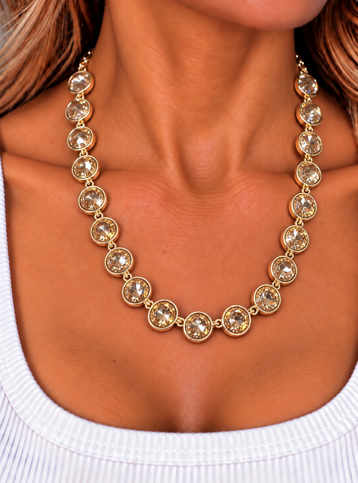 Jennifer’s Rd Faceted Stone Necklace