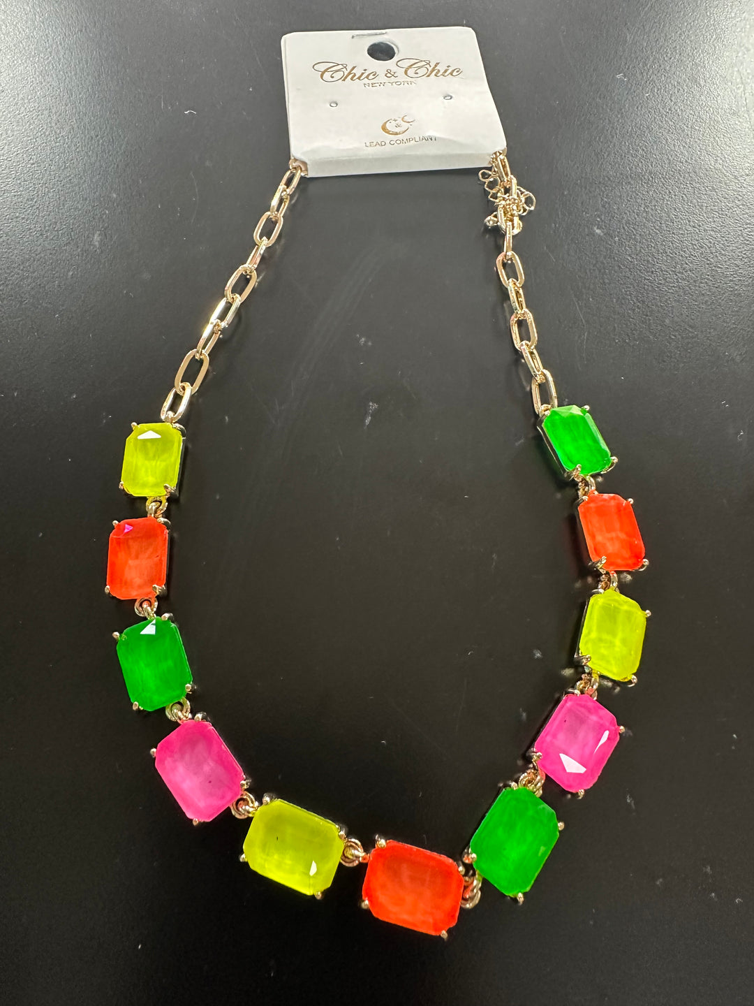 Sherbet Faceted Stone Necklace