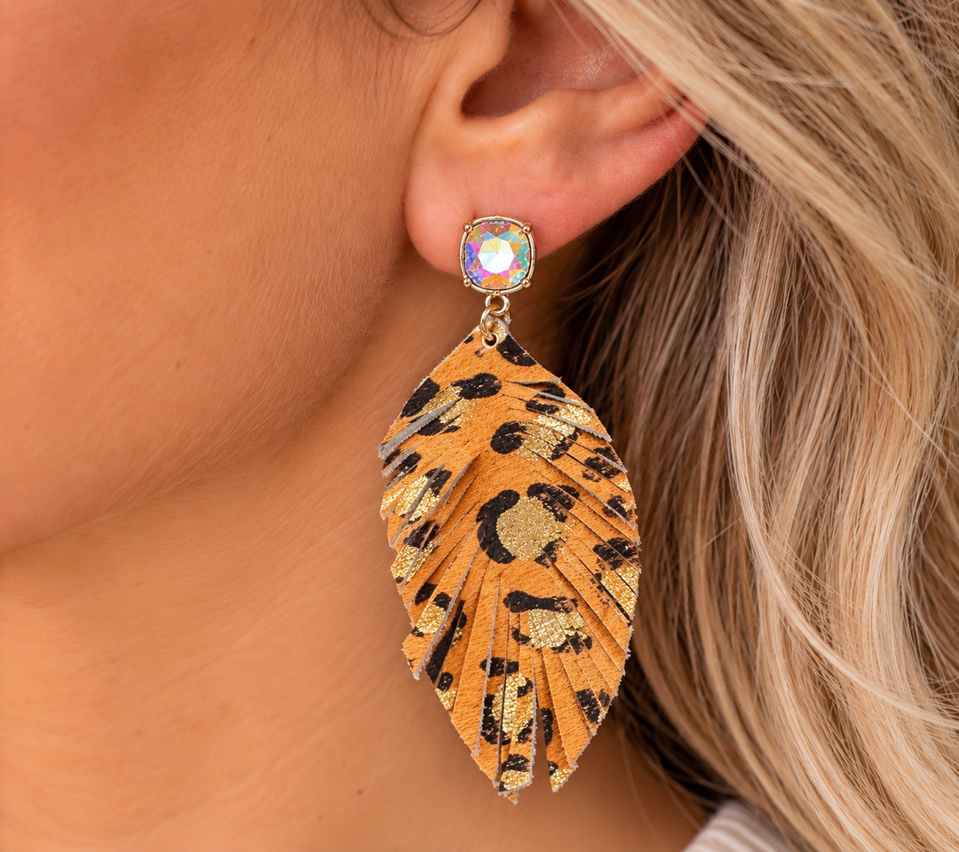 Leather Bling Earrings