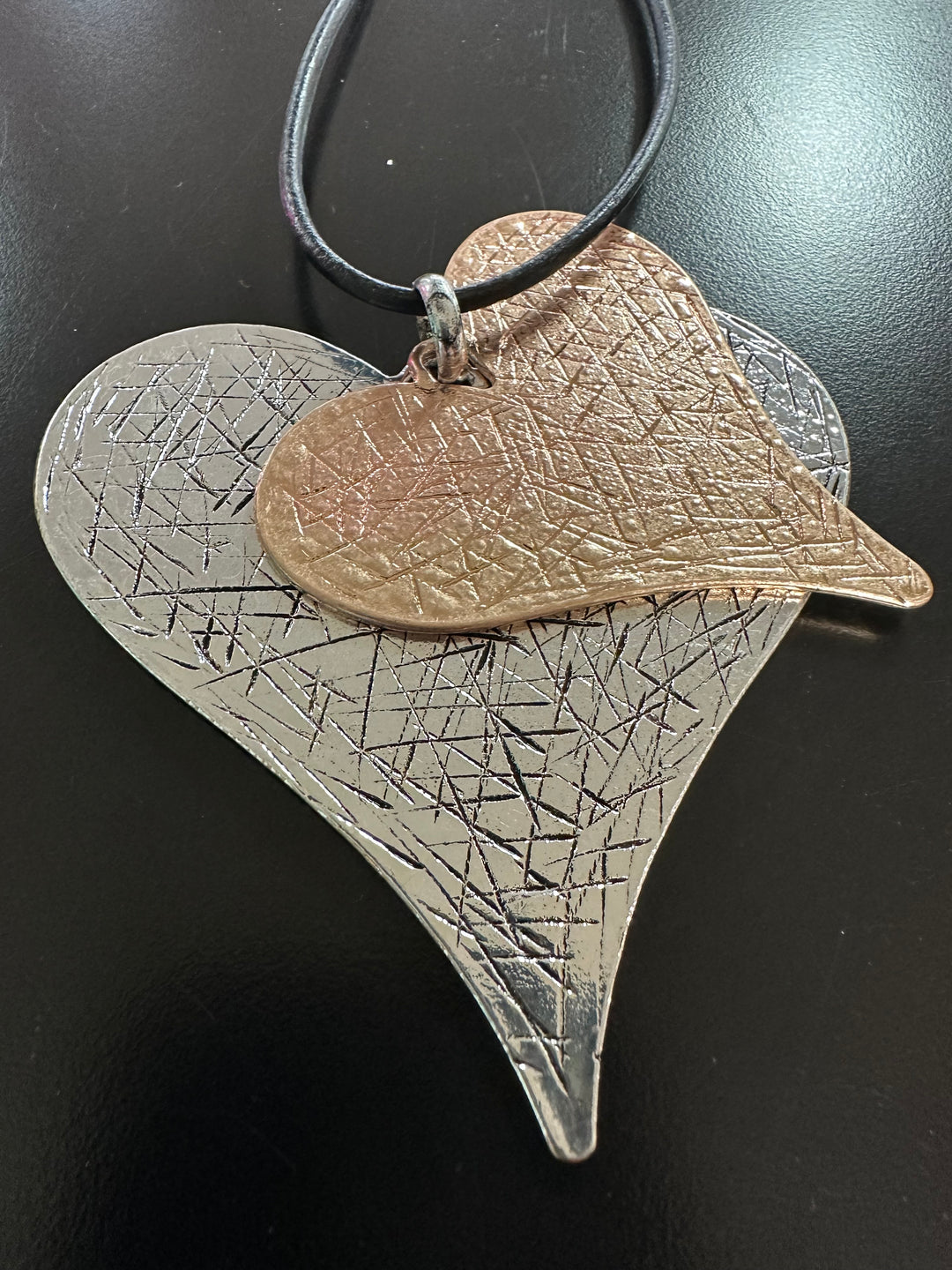 Etched Hearts Necklace