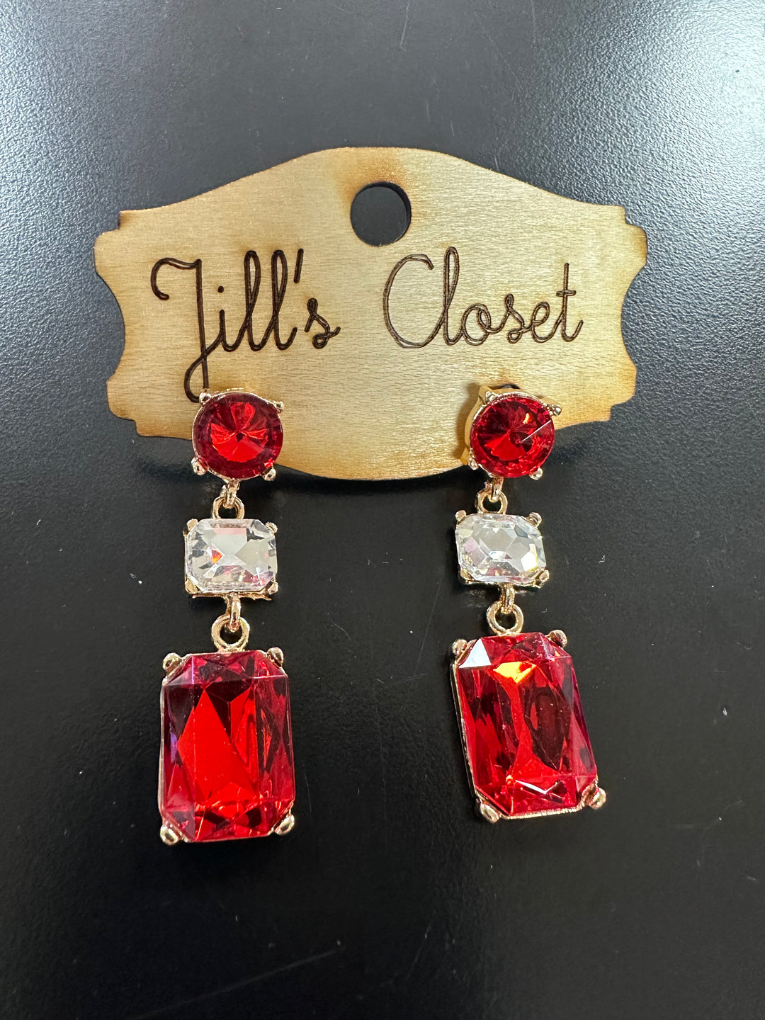 Triple Bling Stud Earrings