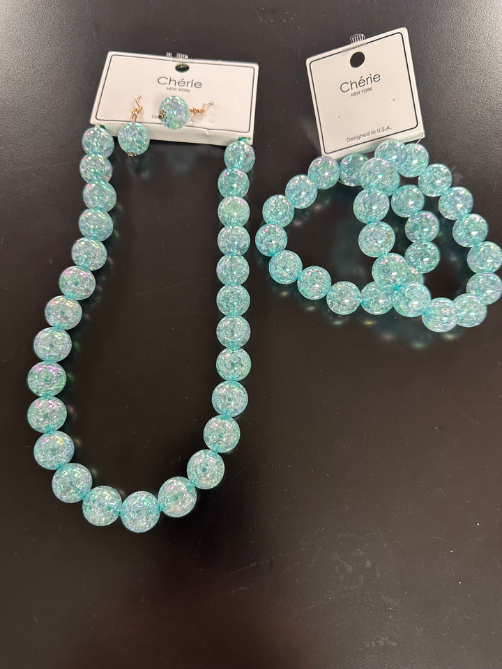 Jenny’s Crystalized Beaded Necklace Set & Bracelets