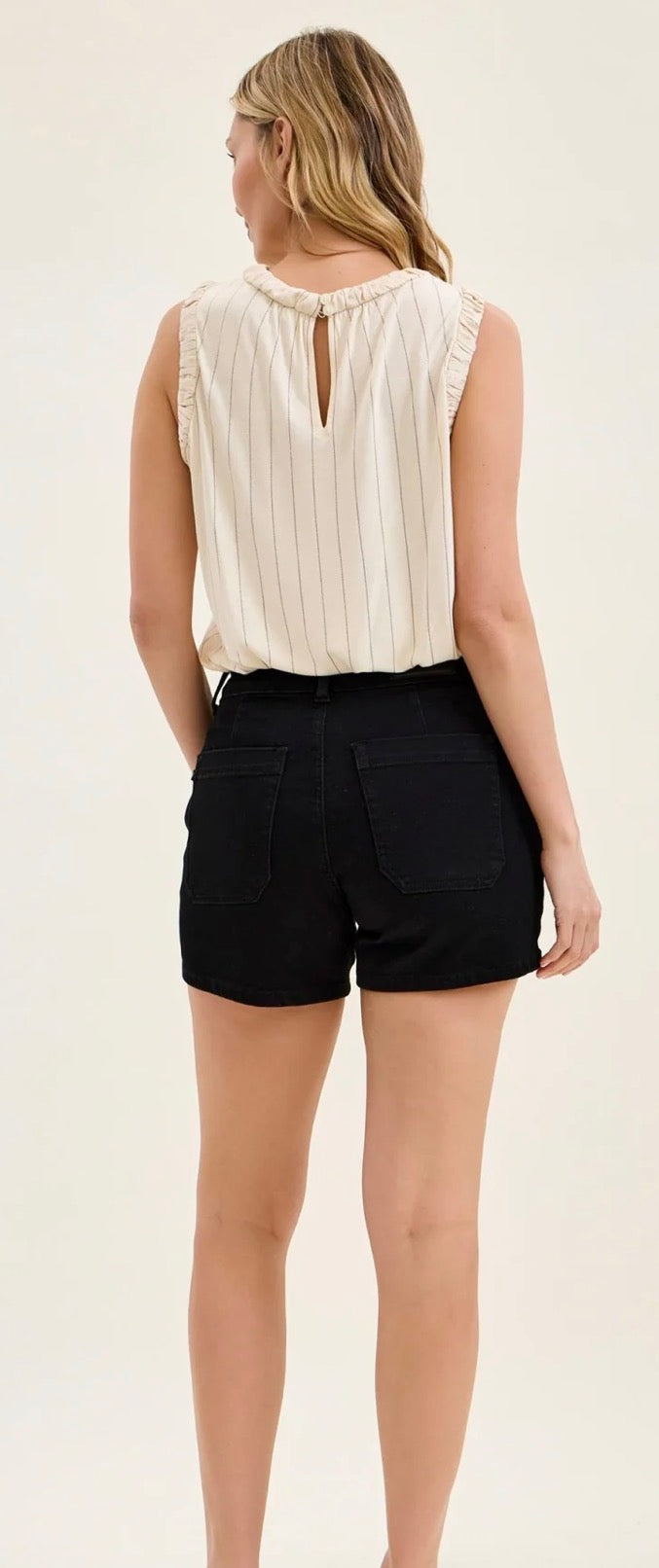 Judy Blue HW Black Trouser Shorts