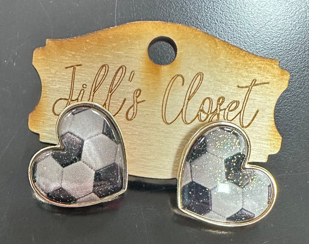 Sports Hearts Stud Earrings