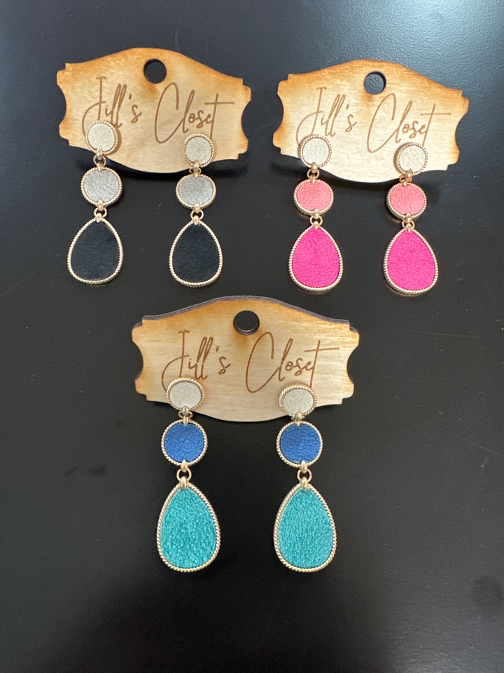 Pretty in Pink Black or Turq. Earring