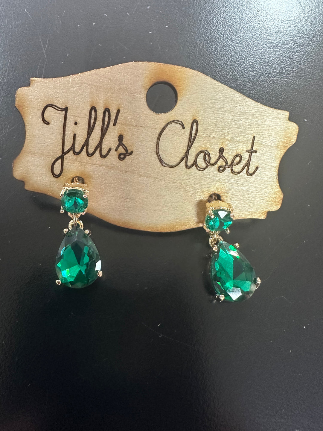 Faceted Stone Drop Stud Earrings