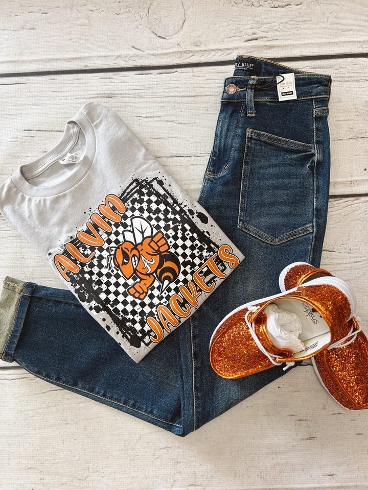 Checked Jackets  tee