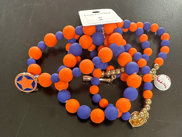 Stacked Baseball Bracelet Set