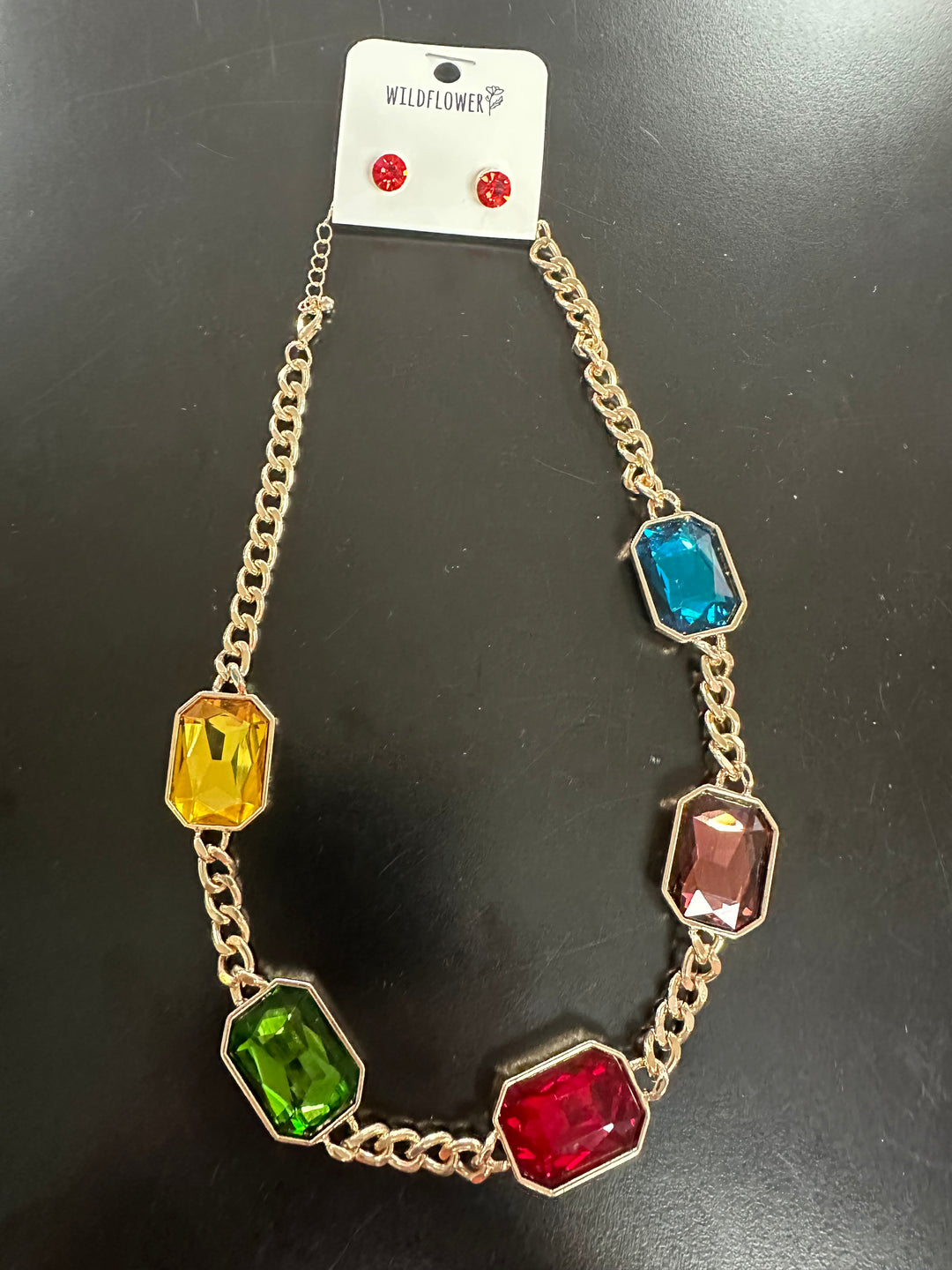 Amanda’s Rectangle Bling Necklace set