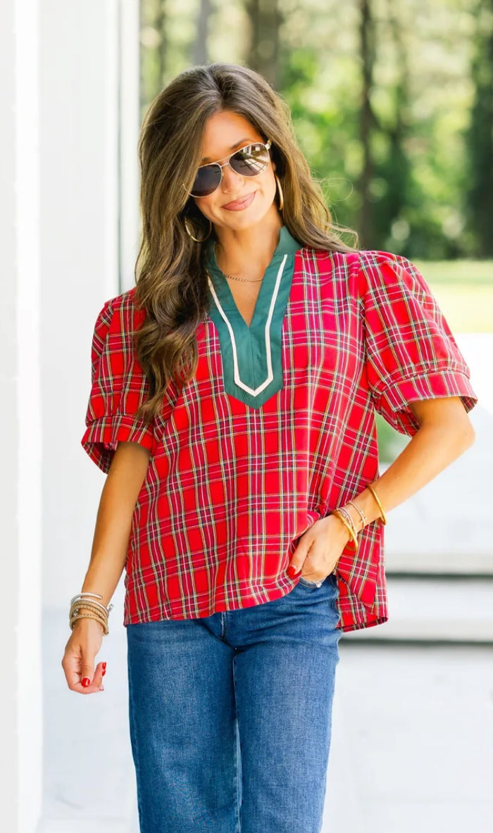 Mad for Plaid Top