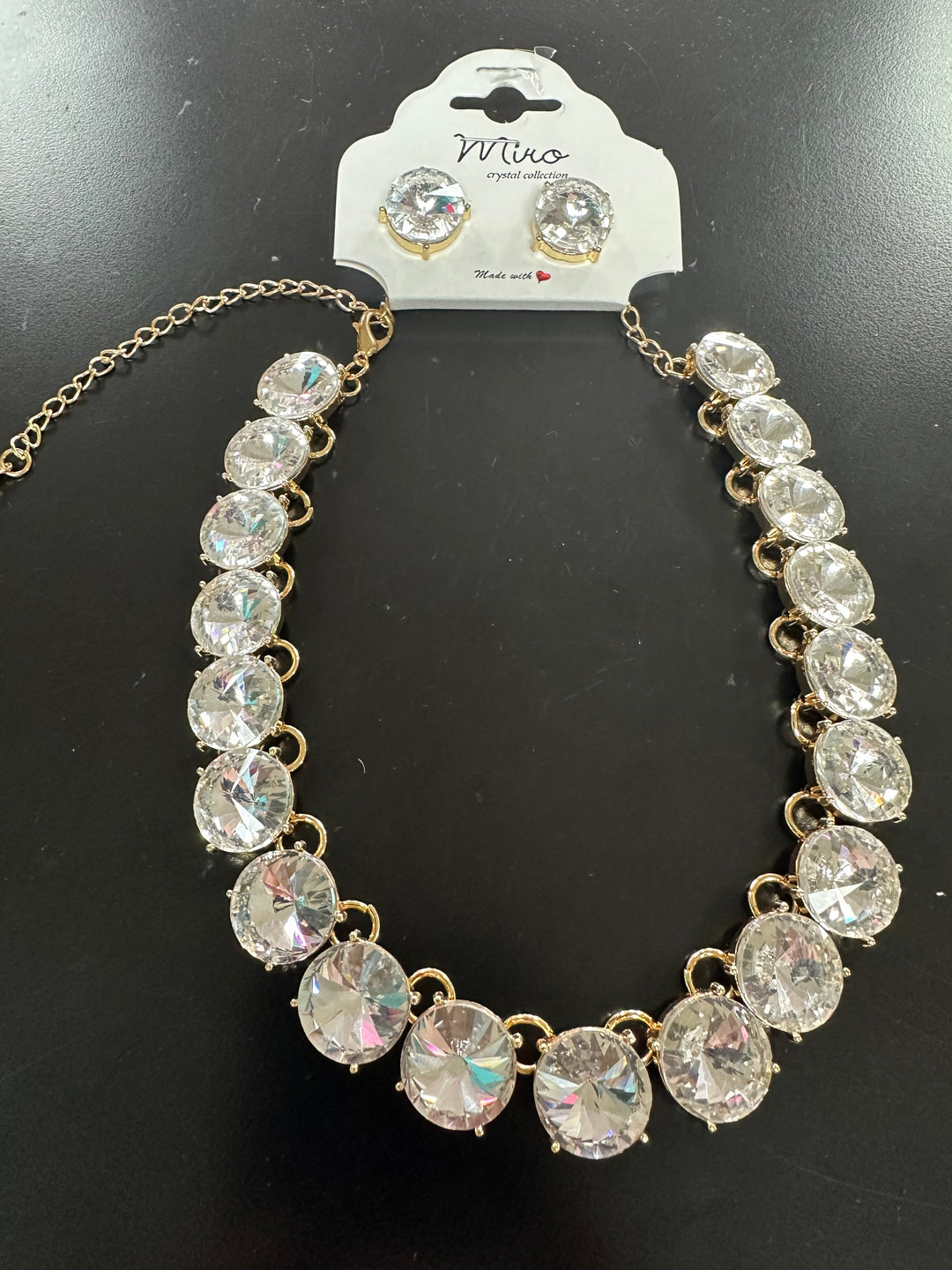 Lg Faceted Bling Necklace Set