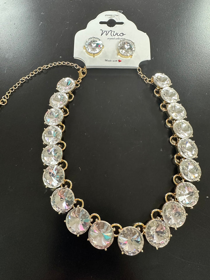 Lg Faceted Bling Necklace Set