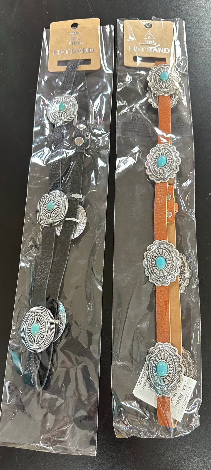 Concho on Leather Hatband