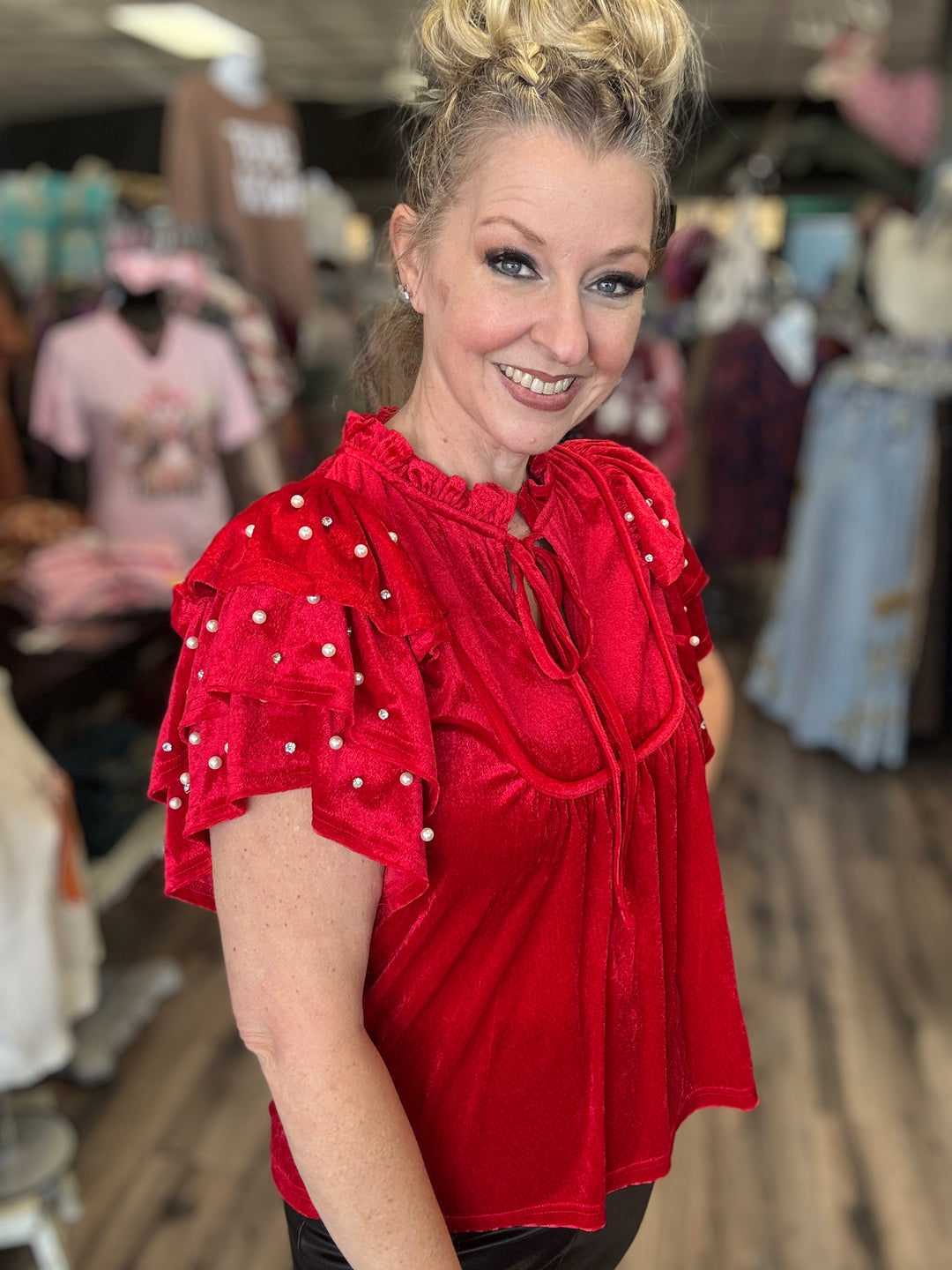 Red Velvet Delight Blouse