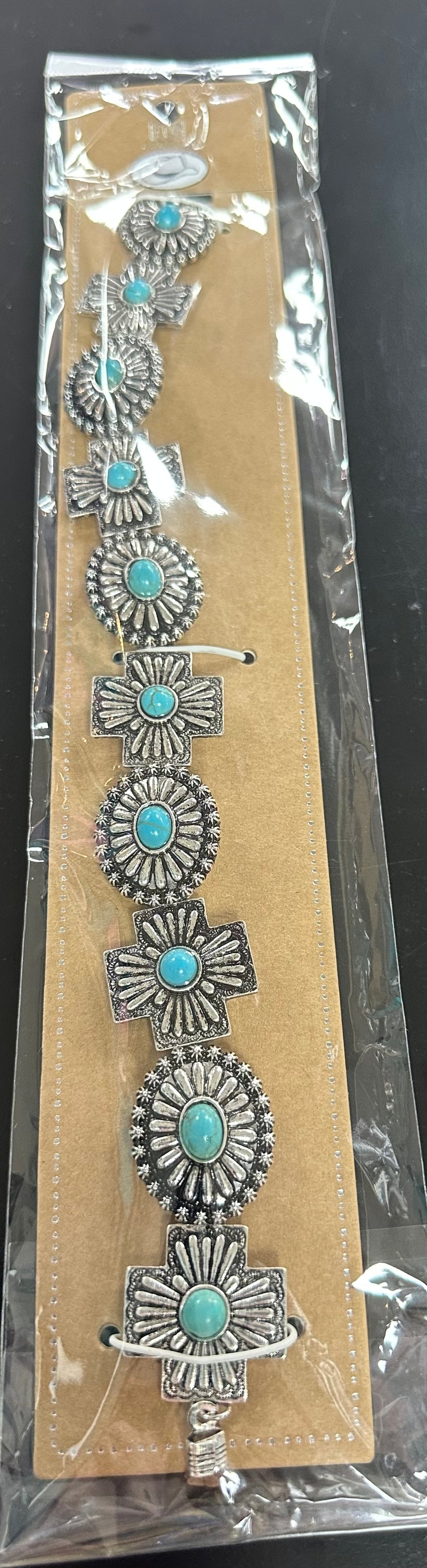 Turquoise  Concho Hatband