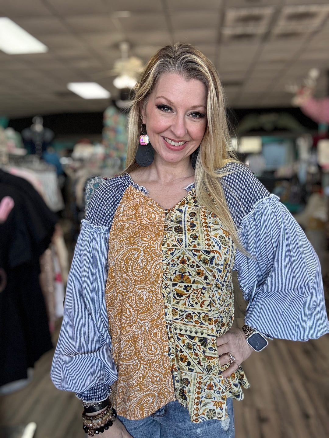 Golden Patchwork Darling Blouse
