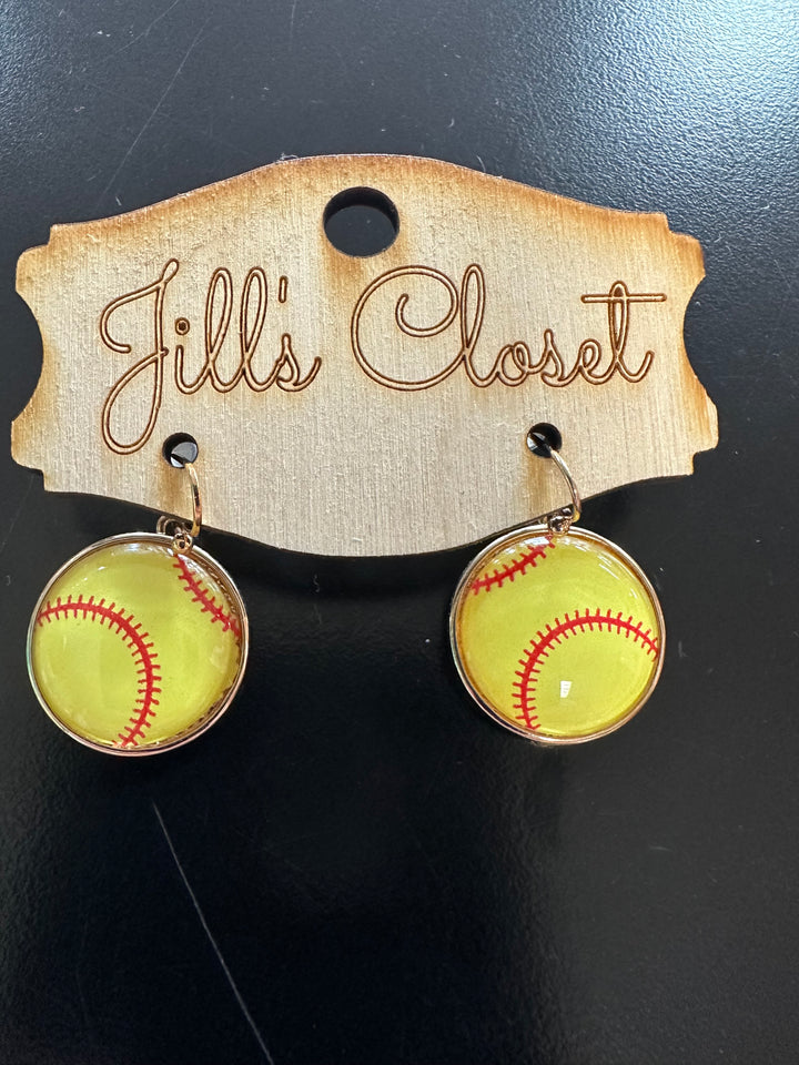 Baseball Softball Fish hook earrings