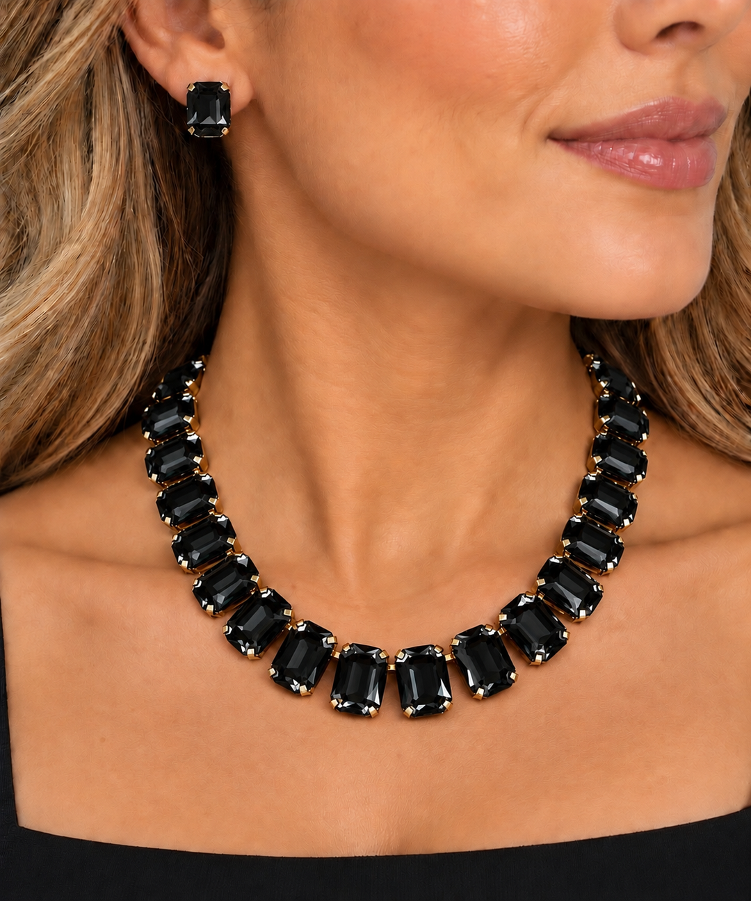Rectangle Stone Necklace Set or Bracelet