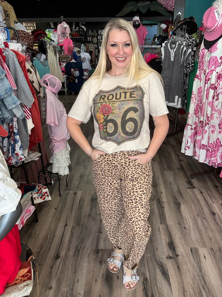 Leopard Barrel Jeans