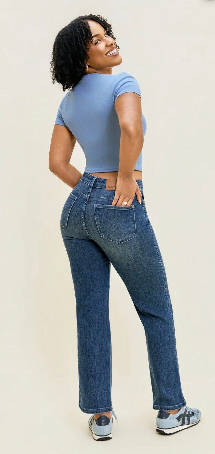 Judy Blue MR Tummy Control Straight Jeans