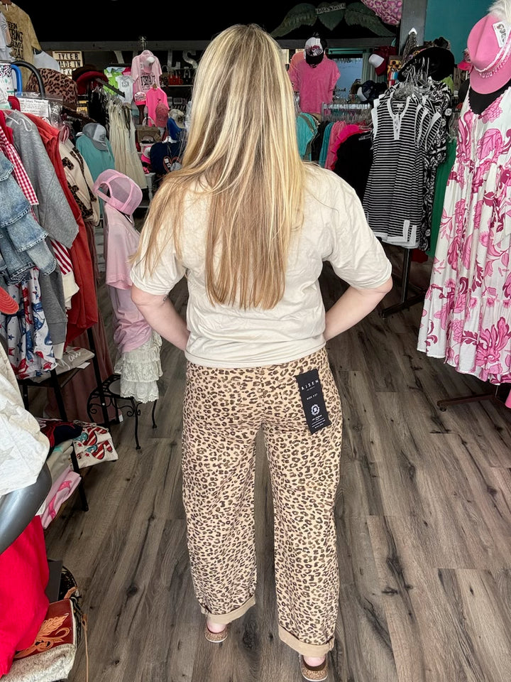 Leopard Barrel Jeans