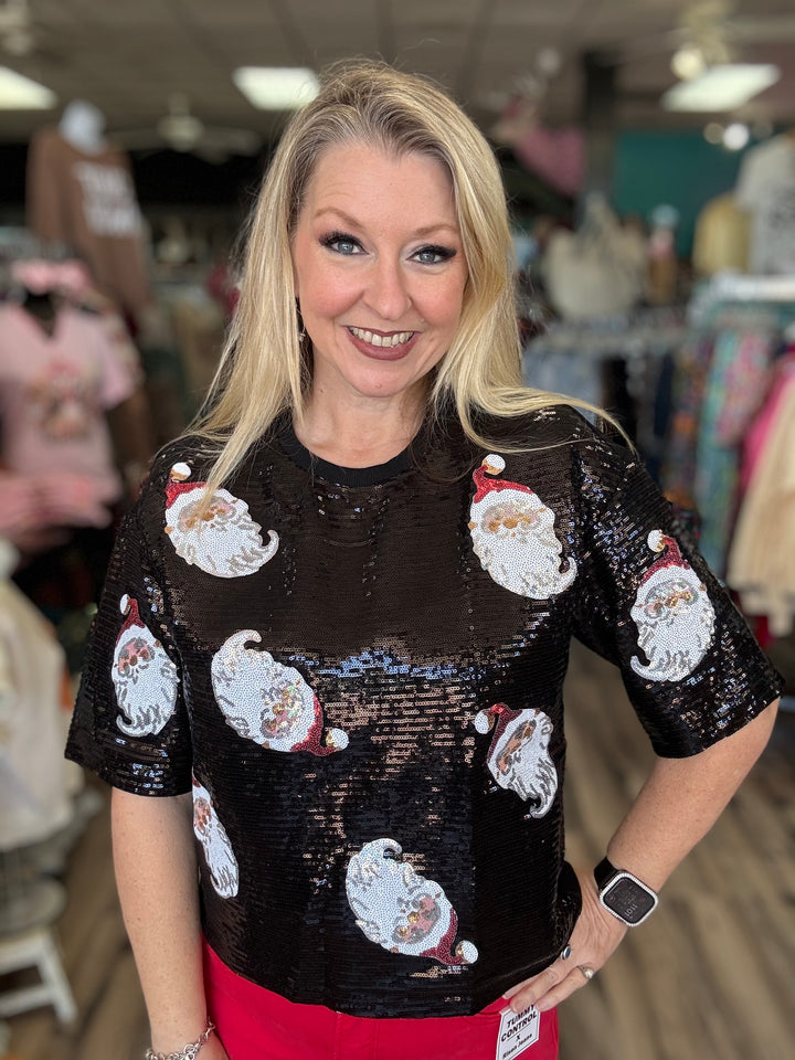 Sequin Santa Top