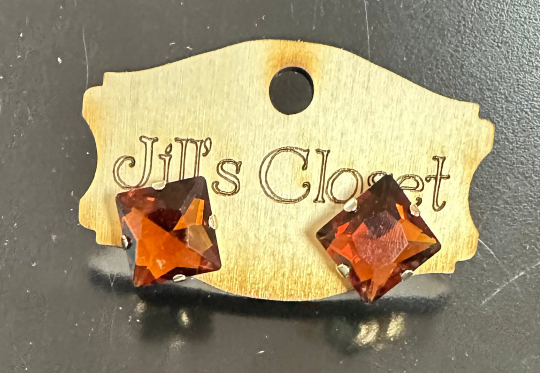 Square Bling Stud Earrings