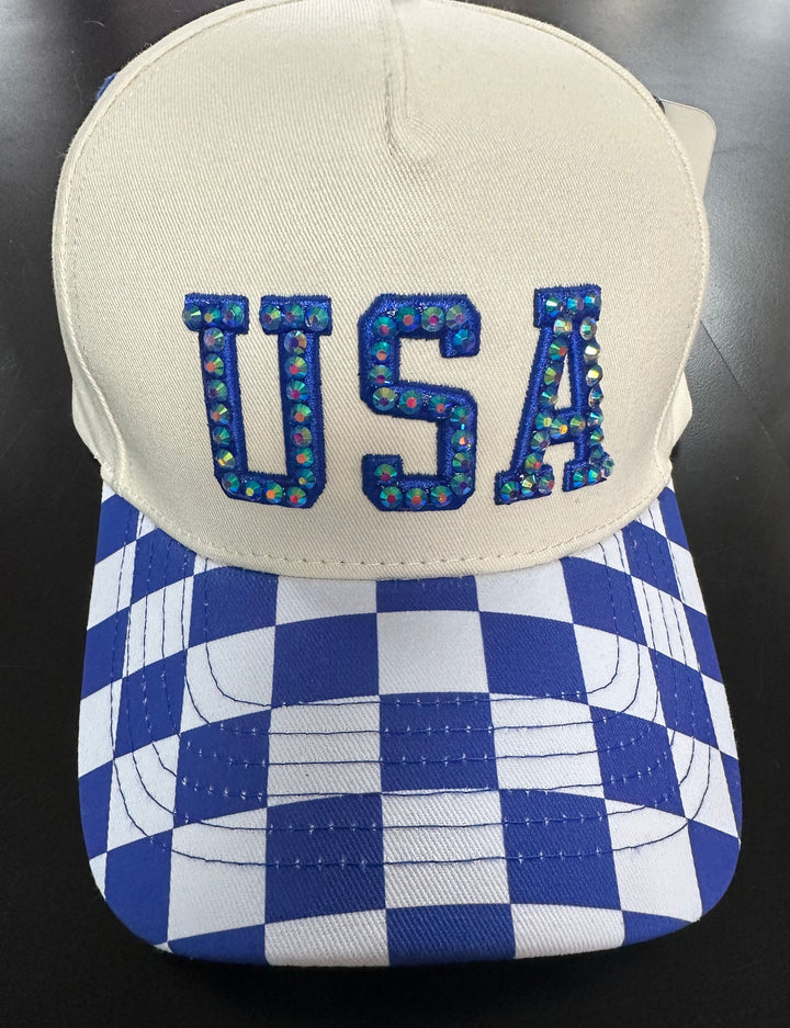 Mama or USA Blinged Trucker Hat