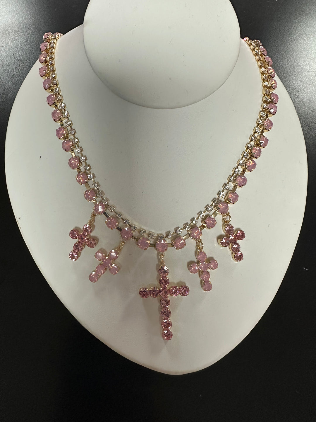 Multi-Cross Rhinestone Necklace