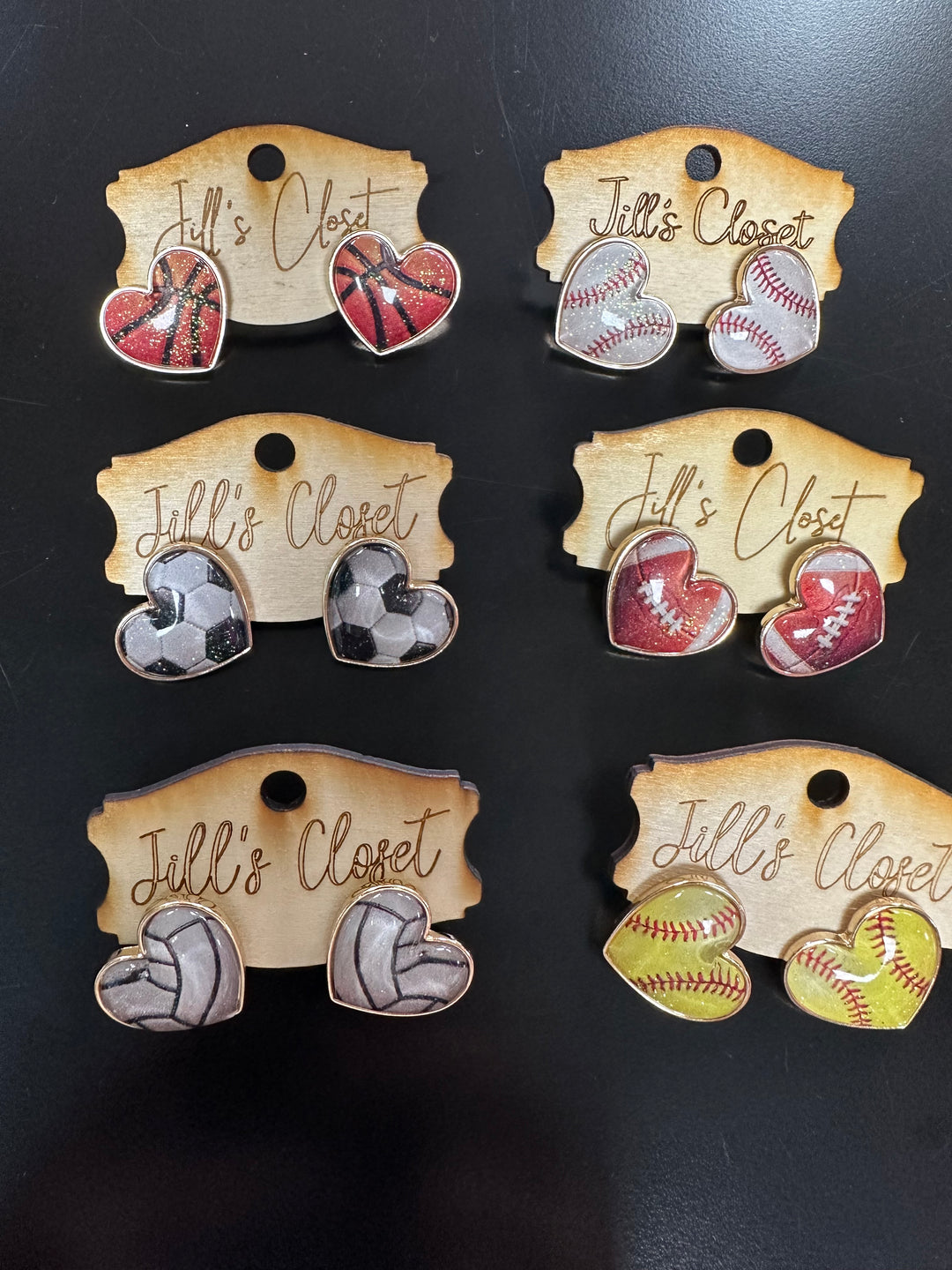 Sports Hearts Stud Earrings