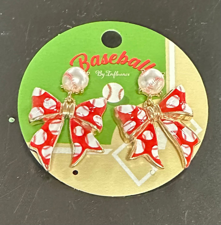 Baseball Bow Earrings