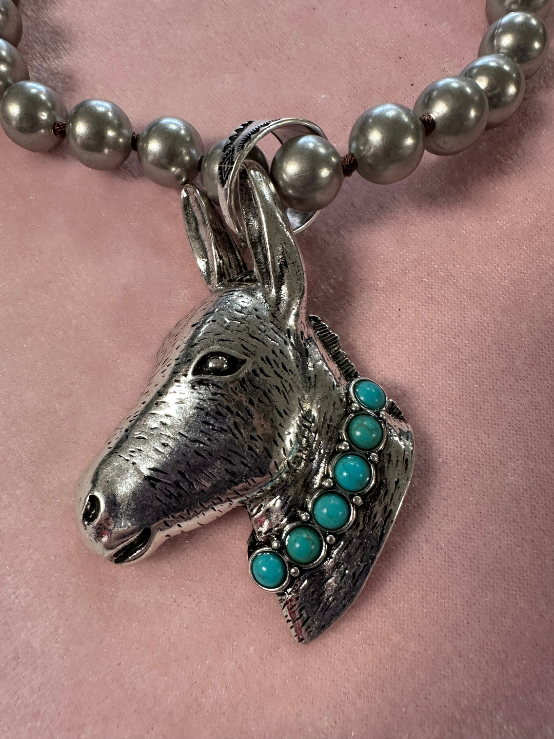 Knotted Silver Bead Pendant Necklace