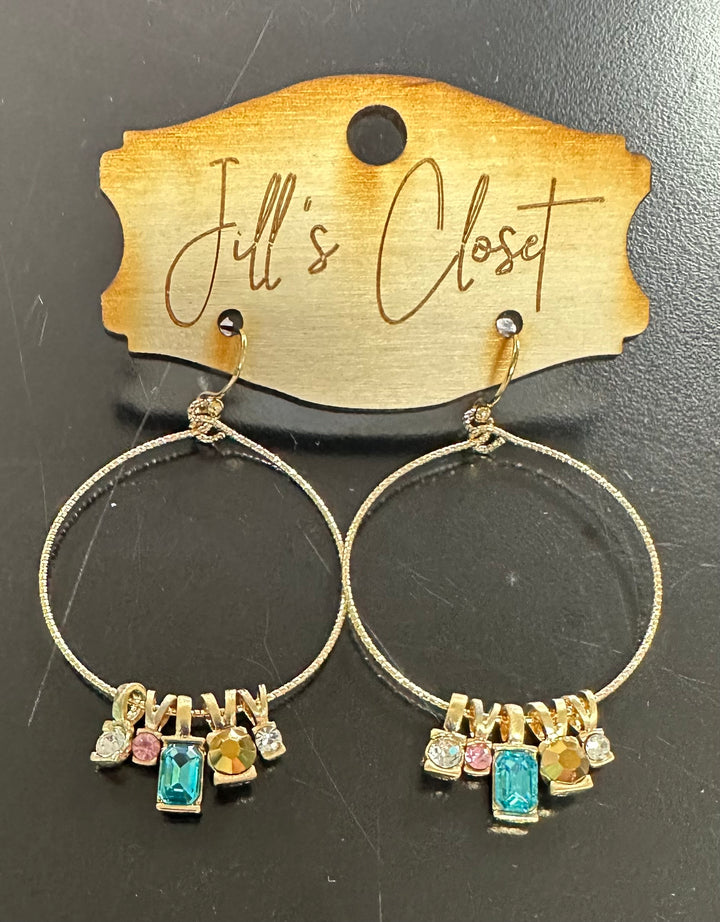 Hoop Earrings with Bling