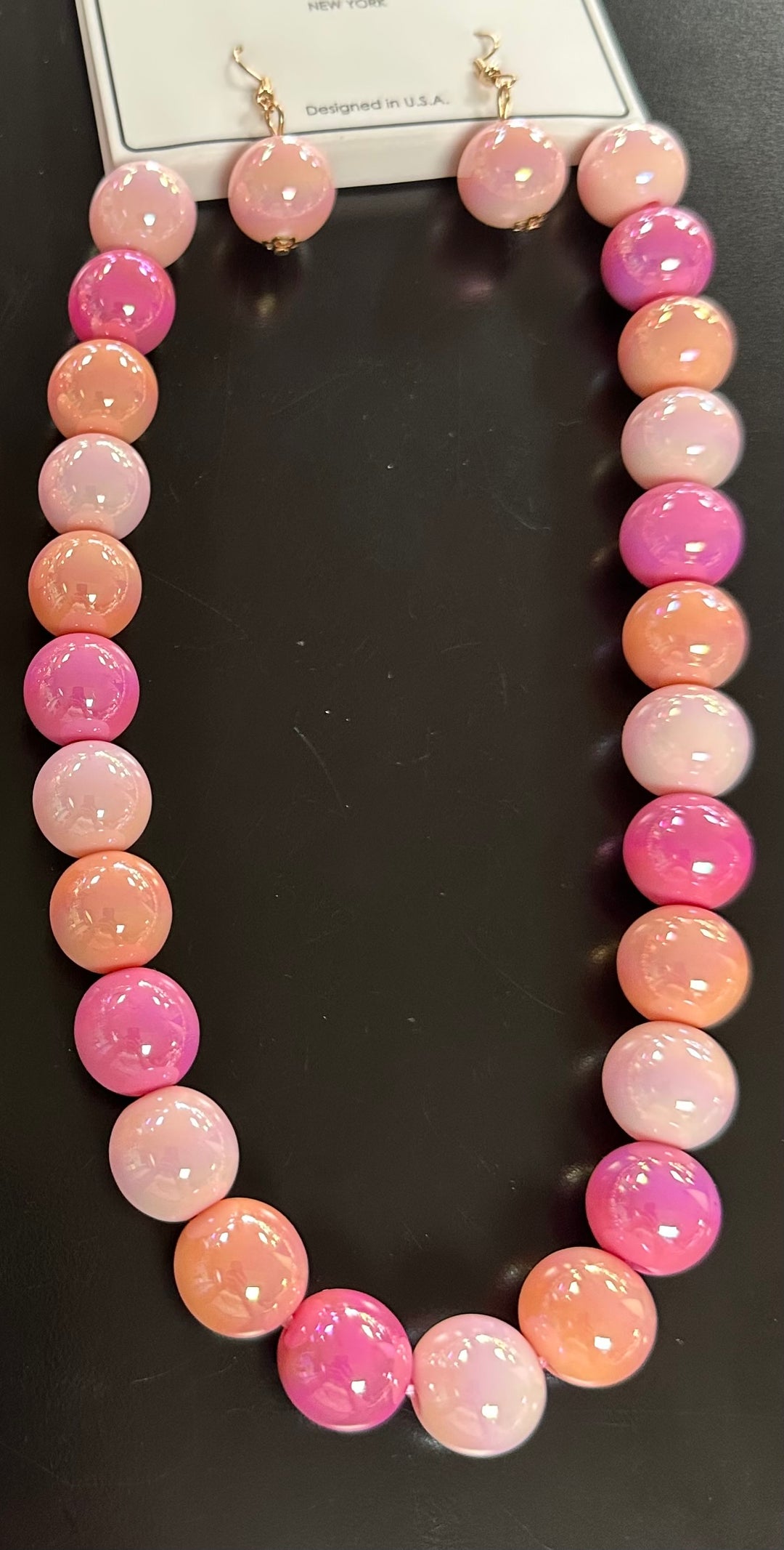 Cathy’s beaded Necklace and bracelets.￼
