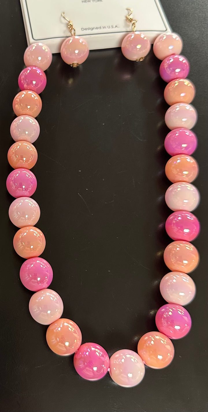 Cathy’s beaded Necklace and bracelets.￼