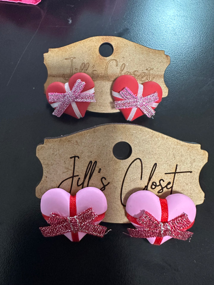 Tied Hearts Stud Earrings