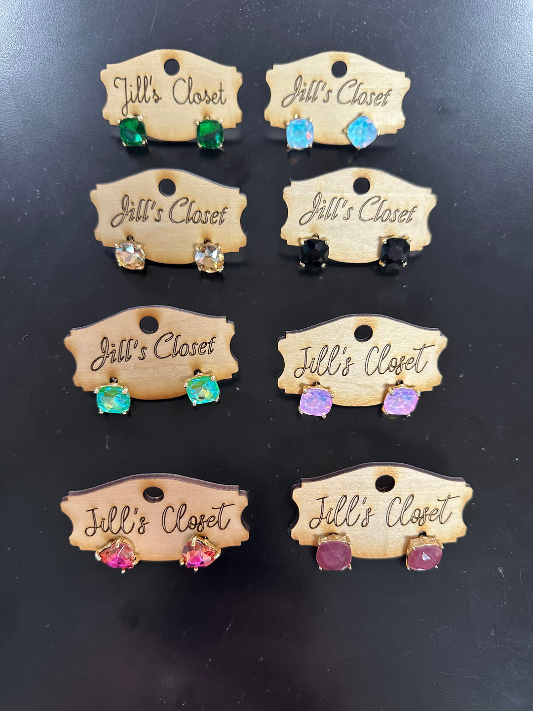 Faceted Stud Earrings
