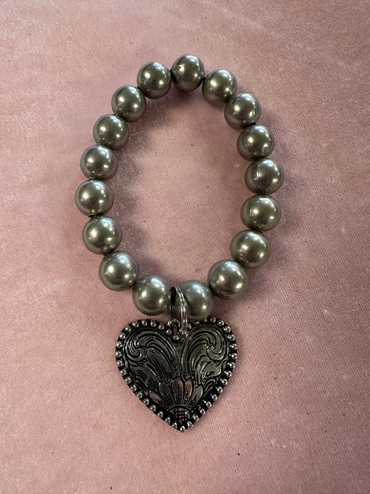 Silver Beaded Western Bracelet.