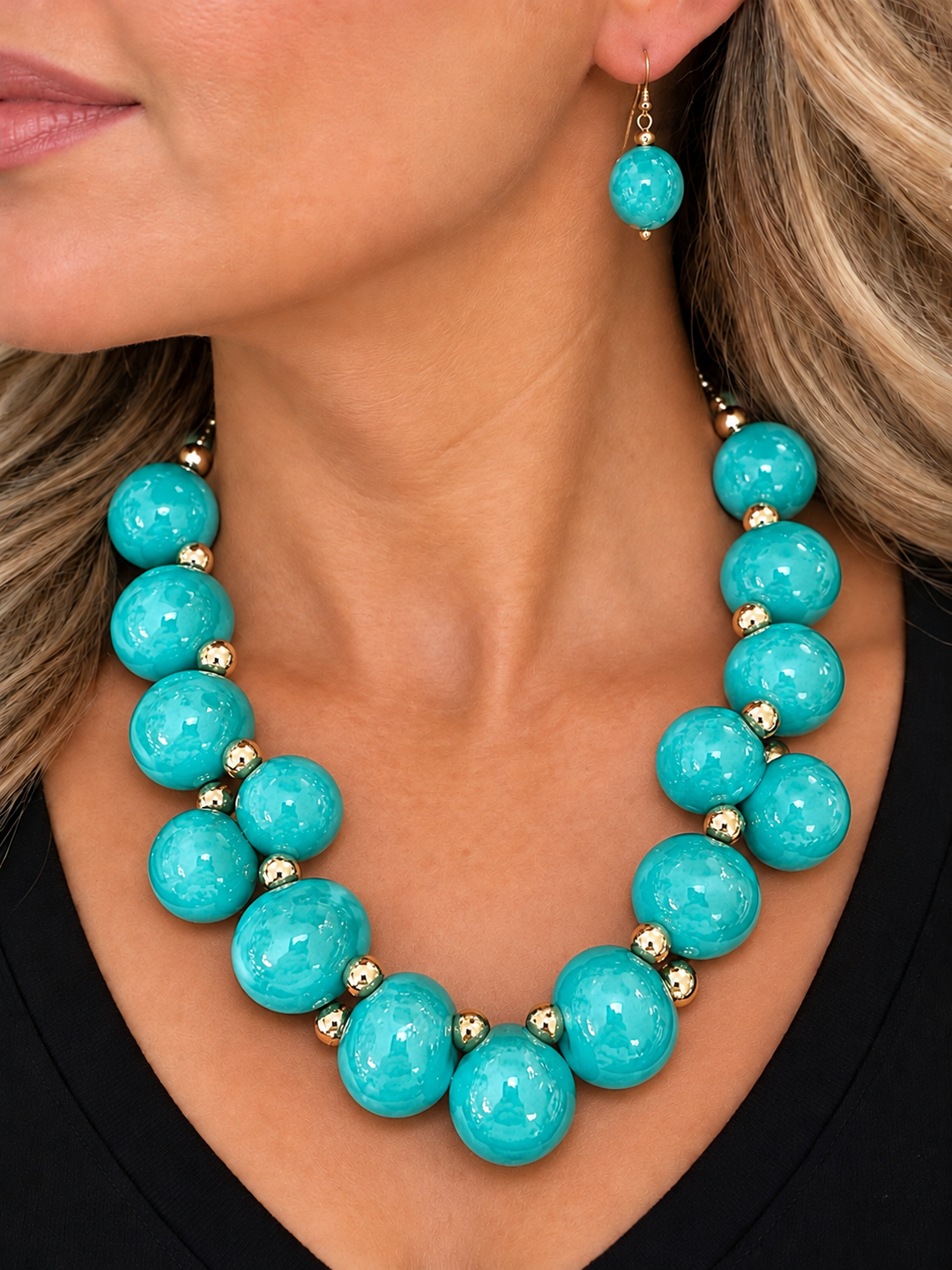 Amanda’s Big Ball Necklace & Earrings set