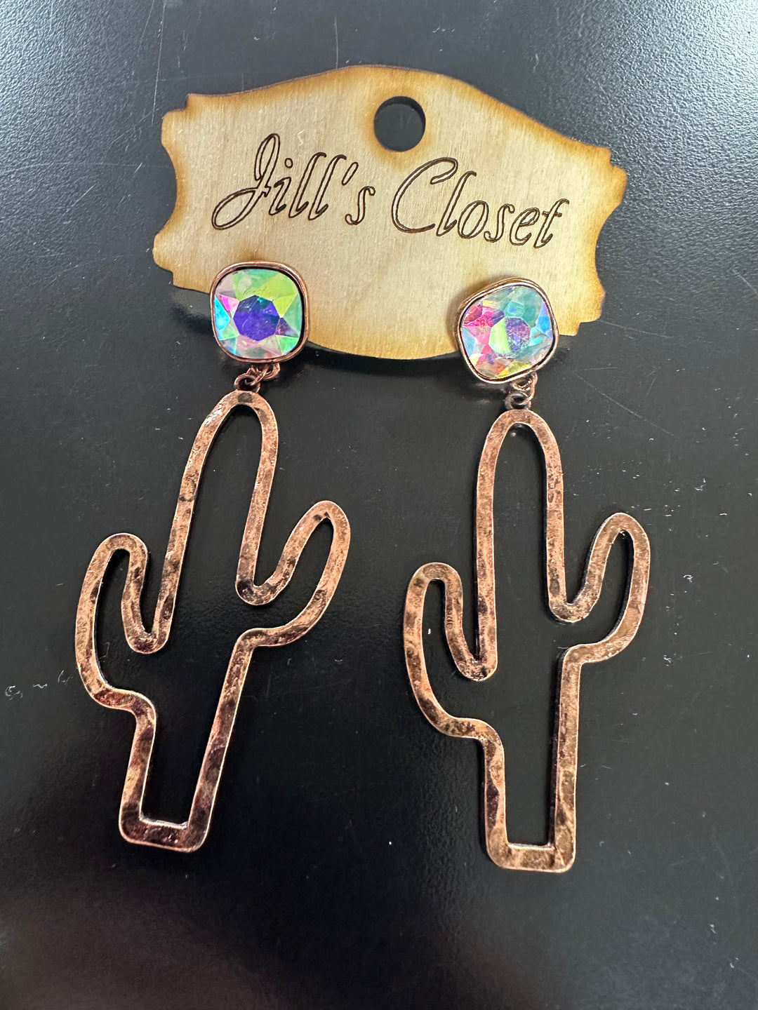 Hammered Cactus Earrings.
