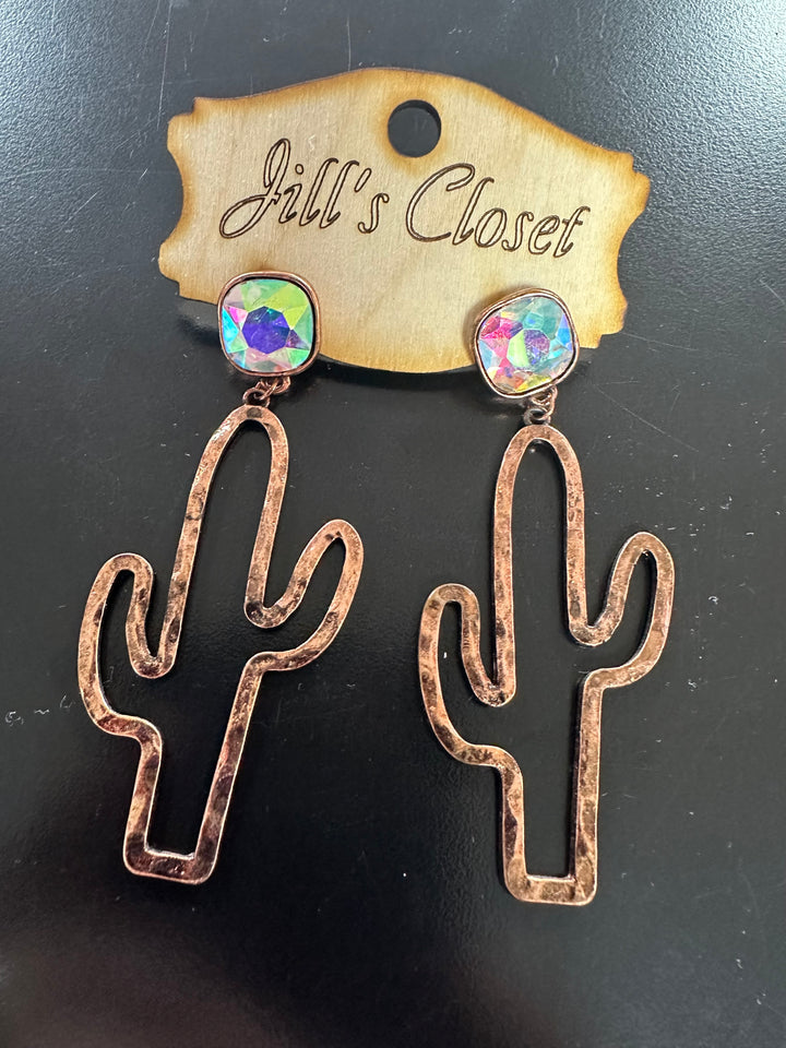 Hammered Cactus Earrings.