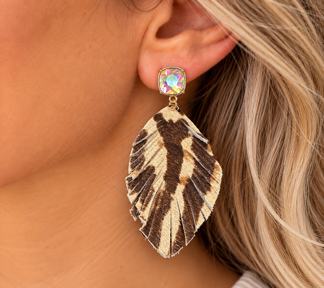 Leather Bling Earrings