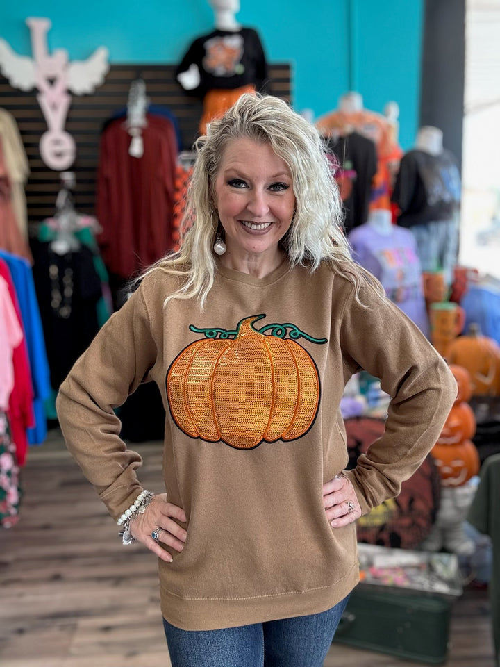 Sequin Pumpkin Sweatshirt