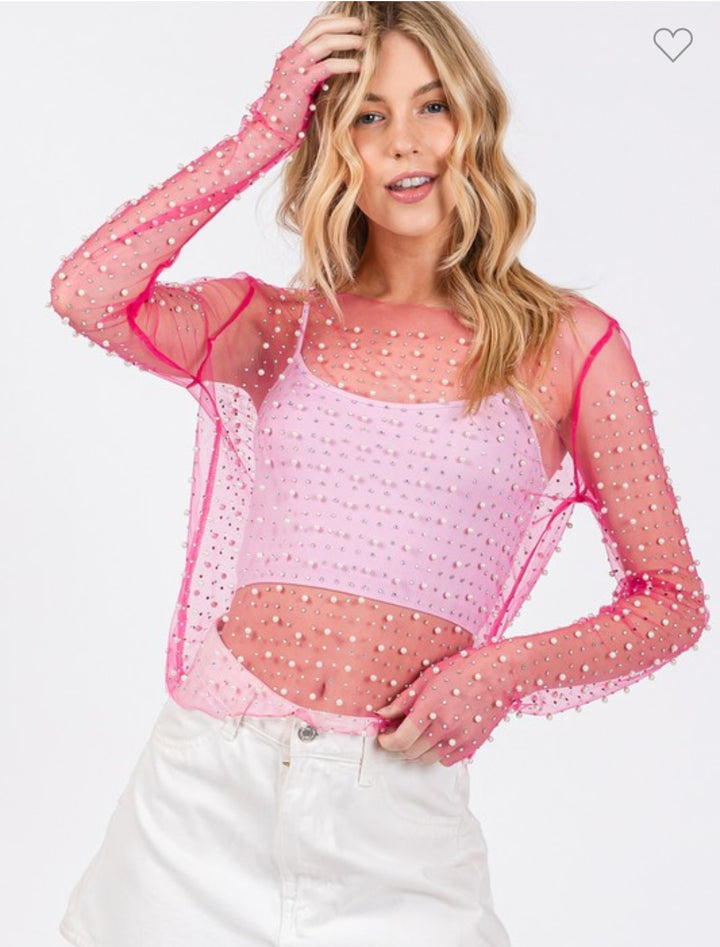 Glam Vibes Sheer Top