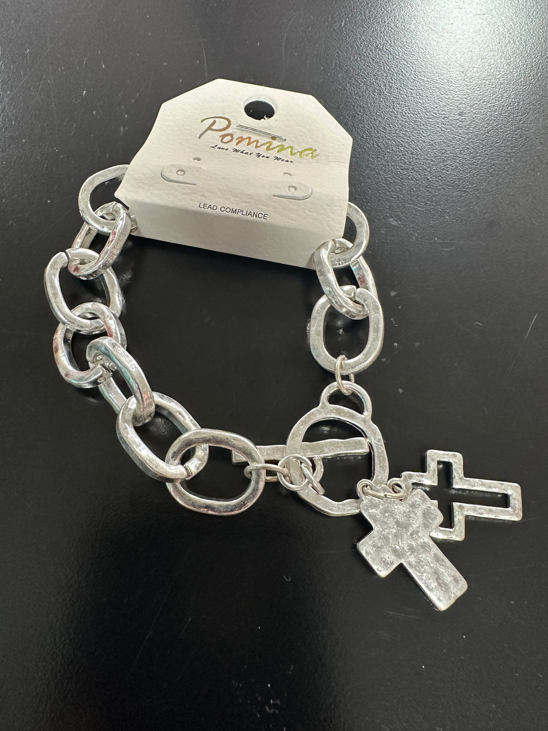 Heavy Link Cross Bracelet