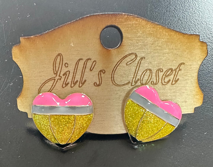 Pencil Bow or Heart Stud Earrings