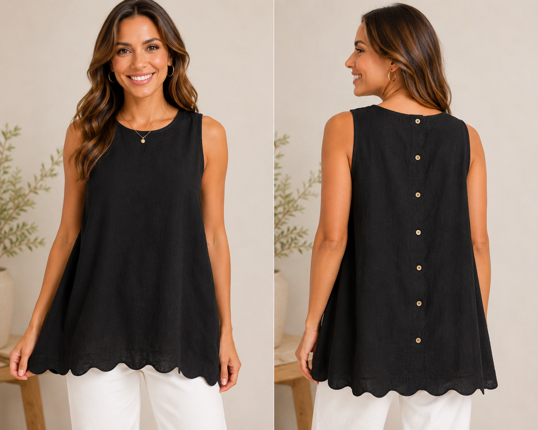 Midnight Breeze Linen Tank